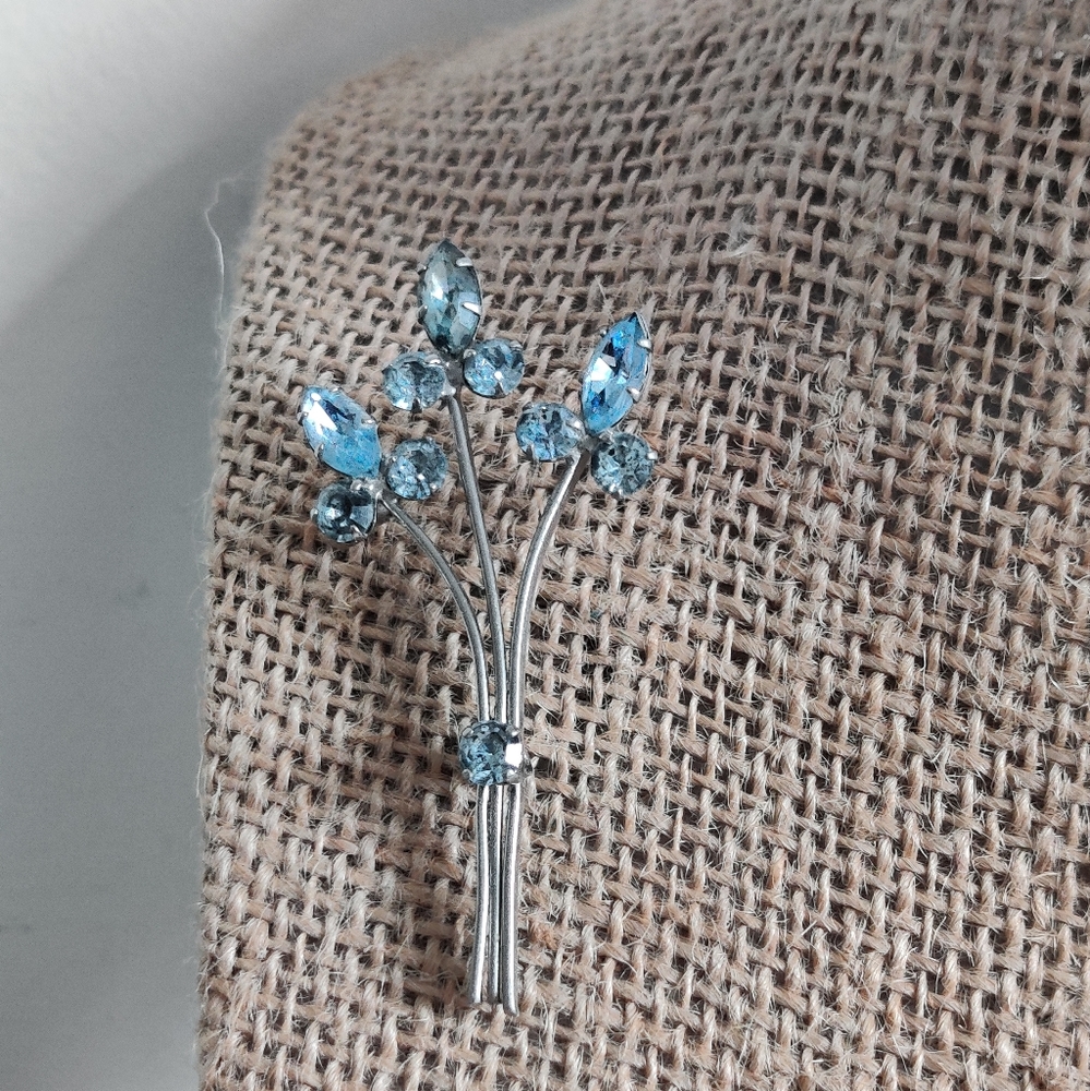 Vintage Signed Azub Austria Flower Bouquet Brooch